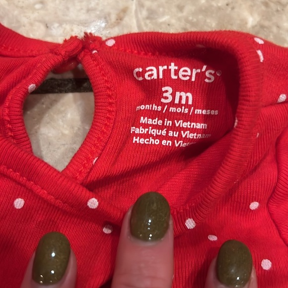 Carters 3 month Christmas dress with snap bottom underneath - Picture 2 of 4